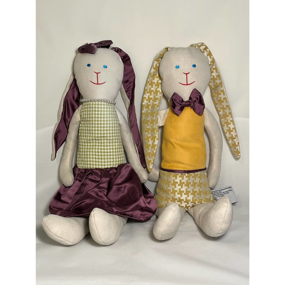 Woof & Poof - Pair of Rare Hares - 2017 Easter Collectible Plush